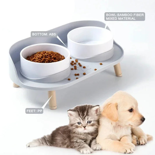 Double Bowl Feeder W/ Adjustable Height
