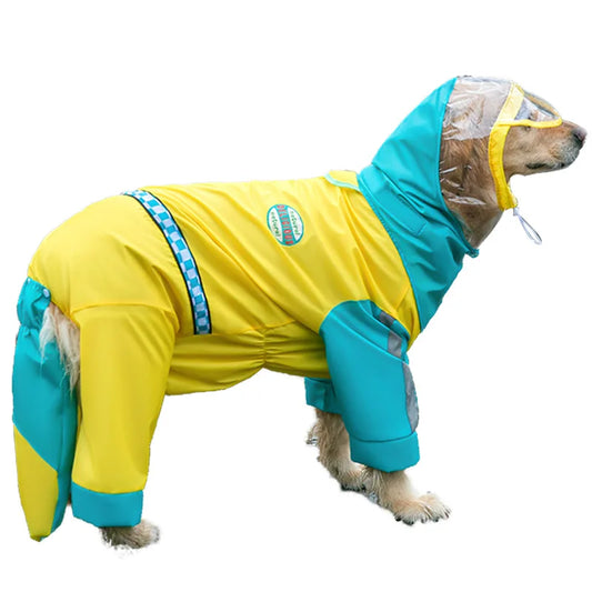 Reflective Waterproof Dog Raincoat W/Hood