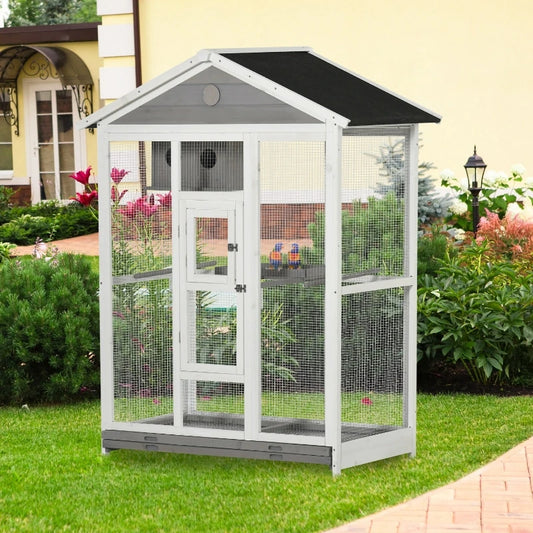 Wooden Aviary House 50" L x 28.75" W x 64.5" H